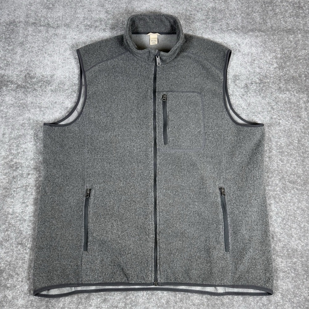 Duluth Trading Co Vest Men's XLT Tall Gray Polartec Fleece Full Zip Outdoor